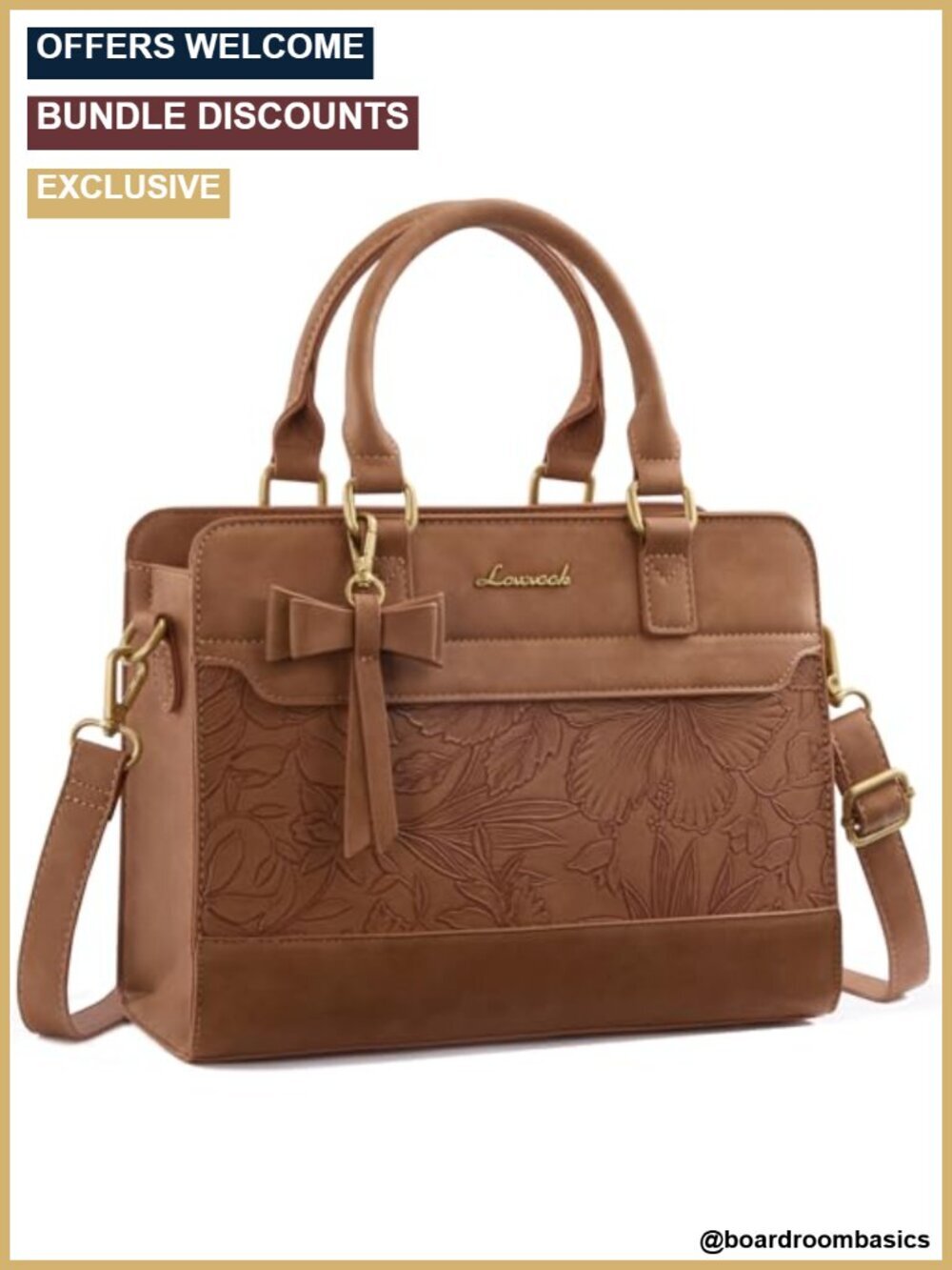 PU Leather Satchel Tote Crossbody Handbag with Bowknot